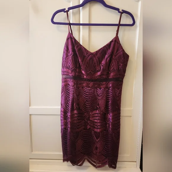 Guess Gianni Embroidered Mesh-Inset Dress Size: 8 - Picture 4 of 12